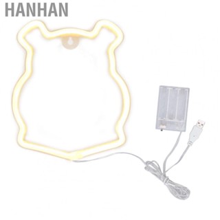 Hanhan Neon Light  Bear Shaped Neon Sign  Operated USB Charging Wall Decor US