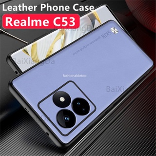 เคสโทรศัพท์มือถือหนัง PU TPU นิ่ม กันกระแทก ปิดด้านหลัง สําหรับ Realme C51 C53 C55 Nfc C 51 C 53 C 55 RealmeC51Nfc RealmeC53Nfc RealmeC55Nfc