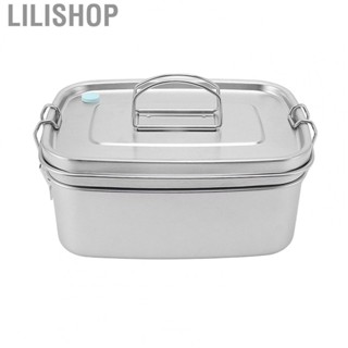 Lilishop Stainless Steel Bento Box  Environmentally Friendly Stainless Steel Double Layer Lunch Box  for Picnic for Travel