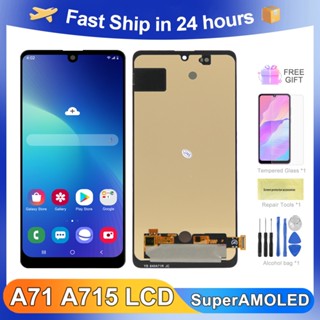 A715 Super AMOLED LCD สําหรับ Samsung Galaxy A71 LCD หน้าจอสัมผัส Digitizer เซนเซอร์ประกอบ สําหรับ Samsung A71 A715 A715F A715FD LCD