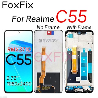 หน้าจอสัมผัสดิจิทัล LCD ขนาด 6.72 นิ้ว พร้อมกรอบ แบบเปลี่ยน สําหรับ Realme C55 RMX3710