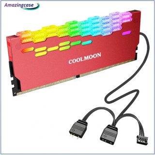 Amaz Coolmoon Ra-2 Ram Cooler โมดูลหน่วยความจํา Argb 5v ประสิทธิภาพสูง สําหรับคอมพิวเตอร์ตั้งโต๊ะ