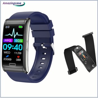 Amaz E600 Ecg สมาร์ทวอทช์ วัดอัตราการเต้นของหัวใจ ออกซิเจนในเลือด กันน้ํา พร้อมขาตั้ง Ecg