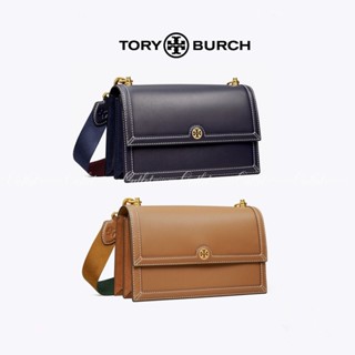 Tory Burch กระเป๋าหนังสะพายไหล่ โมโนแกรม 80766