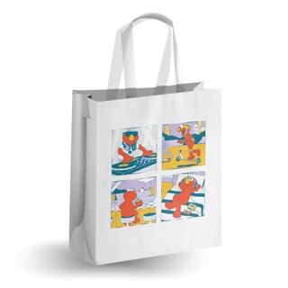 Se-ed (ซีเอ็ด) : SST3-กระเป๋ากระสอบสาน PP : Elmo Hobby PP Woven Tote Bag-WH-M W35XH40XS15 cm.