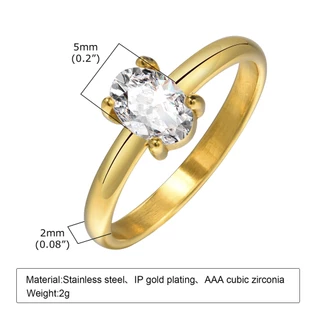 Vnox Cubic Zirconia CZ แหวนแต่งงาน สําหรับผู้หญิง