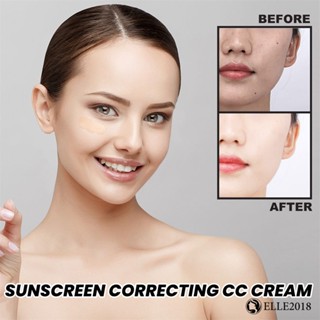 EELHOE Sunscreen Cc Cream Natural Concealer Waterproof No Makeup Moisturizing Skin Foundation 【elle20181_th】