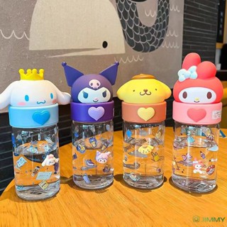 Kawaii Sanrio ขวดน้ํา ลายการ์ตูนอนิเมะ Kuromi Cinnamoroll Pompompurin ขนาด 360 มล. สําหรับเด็กผู้ชาย และเด็กผู้หญิง