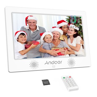 Andoer กรอบรูปดิจิทัล 10.1 นิ้ว ความละเอียด 1024*600 หน้าจอ TFT-LED รองรับปฏิทิน นาฬิกาปลุก กล้องถ่ายรูป 6.5