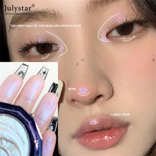 JULYSTAR Luxury Extract Purple Diamond High Gloss Powder Diamond Fixation Plate Face Brightening Polarizing Fine Flash Plate Three-dimensional Dress