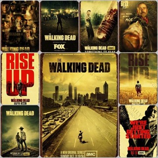 ป้ายโลหะดีบุก ลาย The Walking Dead สไตล์อเมริกัน สําหรับตกแต่งผับ บาร์