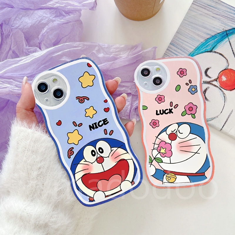 Clear Casing Redmi Note 13 12 11S 11 10s 10 Pro 9 8 13C 12C 10C 10A 9C 9S 9A 6A 5A POCO X5 A3 M3 X3 X4 M4 Pro 4G F4 F5 5G NFC K40S Cute Doraemon Wavy Edge Airbag Soft Phone Case BW 61