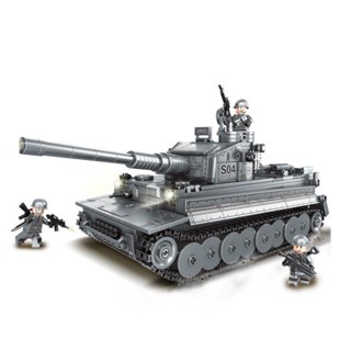 ใหม่ ชุดของเล่นตัวต่อโมเดลรถถัง MOC WW2 Tiger I Heavy Main Battle Tank DIY สําหรับเด็ก 1053 ชิ้น