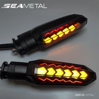 Seametal ไฟเลี้ยว ไฟกระพริบ LED สีเหลืองอําพัน สําหรับรถจักรยานยนต์