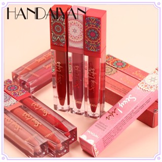 Handaiyan ลิปสติก ลิปกลอส เนื้อแมตต์กํามะหยี่ กันน้ํา สีน้ําตาลนู้ด สีแดง สําหรับผู้หญิง