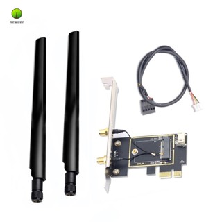 อะแดปเตอร์การ์ดเครือข่ายไร้สาย PCIE WiFi M2 NGFF สําหรับเดสก์ท็อป Wi-Fi 8260 8265NGW AX200 9260 7265