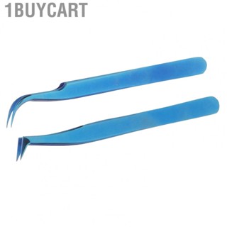 1buycart Eyelash Applicator Tweezer  Accurate Tip Blue Lightweight Stainless Steel Extension Make Up Tool Ergonomic for Salon