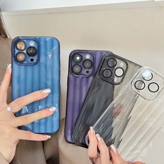 เคสโทรศัพท์มือถือแบบนิ่ม TPU ใส กันรอยเลนส์กล้อง ลายธารน้ําแข็ง สําหรับ iPhone 14 13 12 11 Pro Max