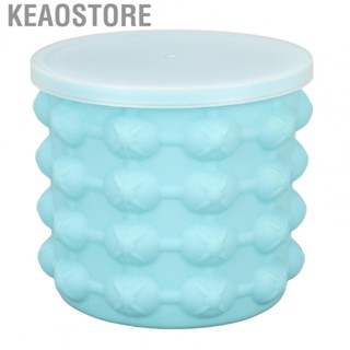 Keaostore Silicone Ice Bucket  Flexible Easy To Clean Space Saving Drinks Round Maker Portable with Lid for Camping