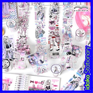 idako [ม้วนเต็ม 3 ม.] Heartbeat Moment Series Long Cycle Crystal Ink PET Tape Manga Girl DT188