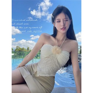 NZN เสื้อกล้ามแขนกุด ลายดอกไม้ สามมิติ พร้อมแผ่นรองหน้าอก แฟชั่นสําหรับผู้หญิง