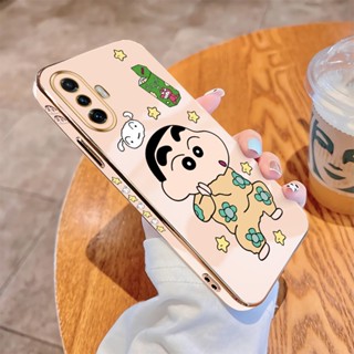 เคสโทรศัพท์มือถือ แบบนิ่ม ลายการ์ตูนชินจัง ขอบสี่เหลี่ยม หรูหรา สําหรับ Xiaomi Poco Pocophone F2 Pro Poco F3 F4 GT