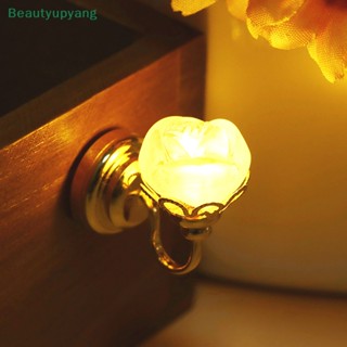 [Beautyupyang] โคมไฟ LED รูปดอกกุหลาบ ขนาดมินิ สําหรับตกแต่งบ้านตุ๊กตา 1:12