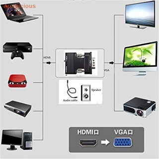 [มงคล] ตัวแปลง HDMI ตัวเมีย เป็น VGA ตัวผู้ พร้อมอะแดปเตอร์เสียง รองรับเอาต์พุตสัญญาณ 1080P