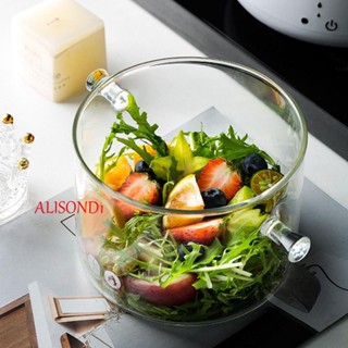 ALISOND1 หม้อซุป หม้อซุป แบบแก้วใส ขนาดเล็ก ป้องกันการระเบิด สําหรับทําอาหาร