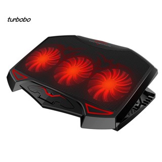 Turbobo ฐานพัดลมระบายความร้อน USB มีไฟ LED ปรับมุมได้ สําหรับแล็ปท็อป