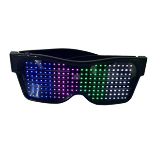 Bluetooth LED Glasses Mobile APP Control DIY Multiple patterns USB Rechargeable Luminous Glasses For Birthday Party Bar Club