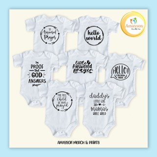 Amayson Statement Baby Onesies - Hello world, Answered Prayer สําหรับเด็กคนนี้เราอธิษฐาน M8NC