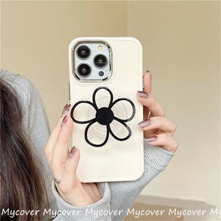 ที่วางโทรศัพท์ รูปดอกไม้ สากล ขาตั้งเส้นสีดํา เคสโทรศัพท์ แบบเรียบง่าย ตัวยึดแหวนยึดโทรศัพท์ ขนาดเล็ก