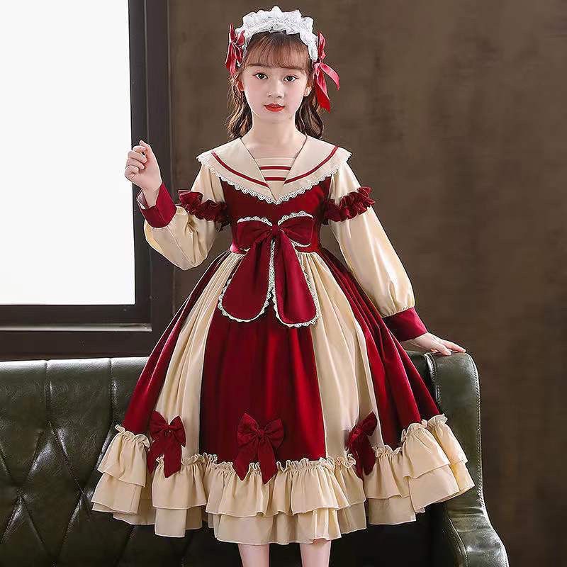 Disney Girls Lolita Princess Dress Summer Dress Big Childrens Fashion Lolita Dress Childrens Dress