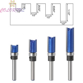 【COLORFUL】Router Bits Wood 4pcs/Set 6mm Bearing Flush Cemented Carbide Industrial