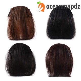 OCEANMAPDZ วิกผมหน้าม้าปลอม แบบสั้น ทนความร้อน สีน้ําตาล สีดํา สําหรับผู้หญิง