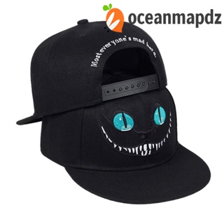 OCEANMAPDZ หมวกเบสบอลลําลอง ปักลายแมว สามารถปรับได้ เหมาะกับเล่นกีฬากลางแจ้ง สไตล์เกาหลี สําหรับผู้ชาย