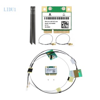 Lidu1 อะแดปเตอร์การ์ด WiFi 6E AX210HMW Mini PCI-E Wifi6e บลูทูธ 5 2 สําหรับ AX210 5374Mbps 3-Band