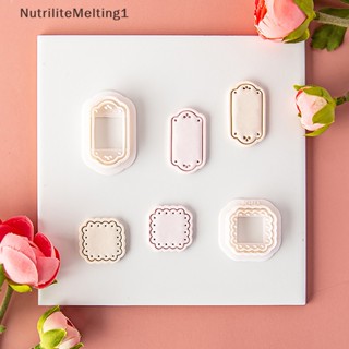 [NutriliteMelting1] แม่พิมพ์กรอบลูกไม้ โพลิเมอร์ ลายนูน รูปเรขาคณิต สไตล์เรโทร สําหรับตัดต่างหู