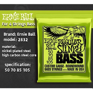 Ernie Ball สายเบสไฟฟ้า ชุบนิกเกิล 4-5 2824 2833 2832 2834 2836