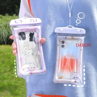 DARON กระเป๋าใส่โทรศัพท์มือถือ กันน้ํา กันฝน สีโปร่งใส อุปกรณ์เสริม สําหรับว่ายน้ํา ใต้น้ํา