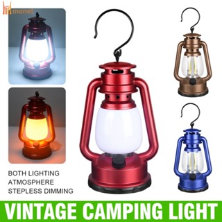 Led Camping Lantern mini Vintage Lamp Metal Hanging Lights สวนกลางแจ้งแบบชาร์จไฟได้โคมไฟสนามหญ้า molisa