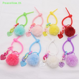 Peacellow พวงกุญแจ จี้ลูกบอลซิลิโคน หลากสีสัน สําหรับห้อยกระเป๋าถือ เครื่องประดับ