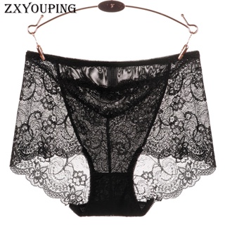ZXYOUPING Sexy Lace Panty for Women High Waist Hollow Out Transparent Underwear Plus Size Female Hip Lift Lingerie