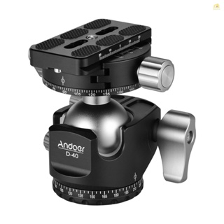 (spbpth)Andoer D-40 PRO หัวบอลอลูมิเนียมอัลลอยด์ CNC สําหรับขาตั้งกล้อง DSLR ILDC