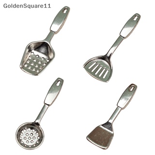 Goldensquare โมเดลกระชอนไม้พาย ช้อน ส้อม ของใช้ในครัว สําหรับตกแต่งบ้านตุ๊กตา 1:12 4 ชิ้น