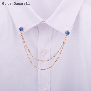 Goldensquare gd เข็มกลัดโซ่ ประดับพลอยเทียม สําหรับเสื้อสูท คอปกเสื้อ