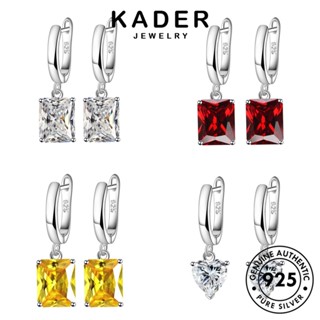 Kader Jewelry ต่างหูห่วงเพชร เงิน 932 รูปหัวใจ มรกต ไพลิน มรกต เครื่องประดับ สําหรับผู้หญิง M038