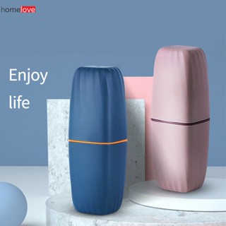 Travel Mouthwash Cup Simple Wash Cup Portable Toothbrush Box Set Travel Toothbrush Holder Toothpaste Holder Storage Organizer With Cover homelove