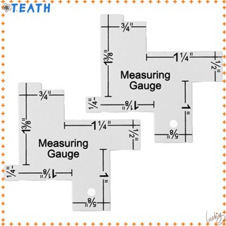 TEAK 2Pcs Metal Measuring Gauge Handmade Template Sewing Ruler Tailor Ruler Accessories DIY Craft Precision Seam Home Patchwork Quilting